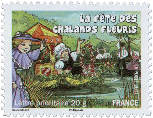 Timbre Chalands fleuris